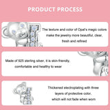 925 Sterling Silver Valentine'S Day Bear Beaded Diy Jewelry