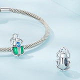 925 Sterling Silver Zircon Beetle Oil Drip Bracelet