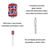 925 Sterling Silver Red Lantern Bracelet With Auspicious Clouds Bead