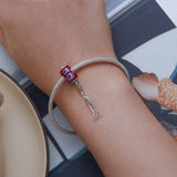 925 Sterling Silver Red Lantern Bracelet With Auspicious Clouds Bead