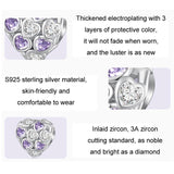 925 Sterling Silver Heart Infinity Bracelet With Zirconia Beads