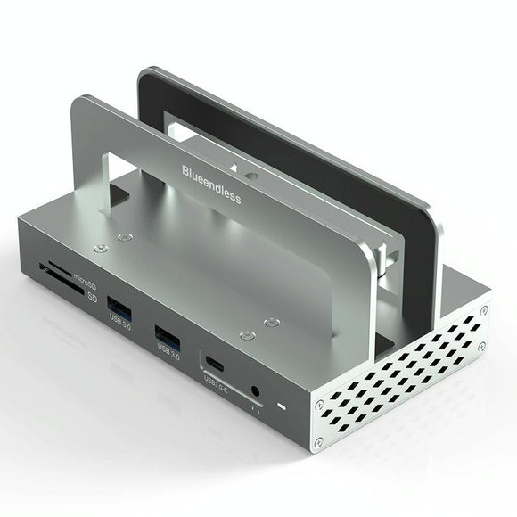 Vertical Laptop Docking Station with 4k / 60hz Type-c Hub - 10-In -1 Without Lan