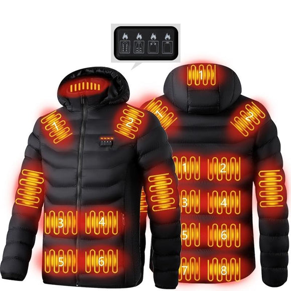 19 Zone 4 Control Black Usb Winter Electric Heated Jacket Warm Thermal Jacket - 19 Zone 4 Control Black Xxxxxl