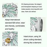 925 Sterling Silver Green Gradient Daisy Bee Bracelet