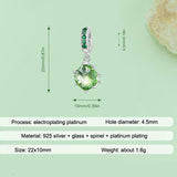925 Sterling Silver Green Tree Life Pendant Bracelet