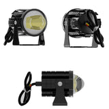 1Pair 12V - 85V Motorcycle Headlights Dual - Colour Automotive Led Working Headlights Colour: White + White Light With Flashing - Yellow + White Light Without Flashing
