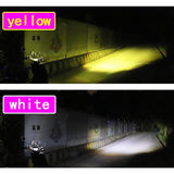 1Pair 12V - 85V Motorcycle Headlights Dual - Colour Automotive Led Working Headlights Colour: White + White Light With Flashing - Yellow + White Light Without Flashing