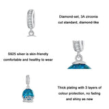 925 Sterling Silver Crystal Ball Bracelet With Zirconia Charm