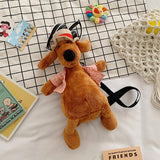 Adorable Cartoon Plush Shoulder Bag Duck White Green - Puppy Yellow