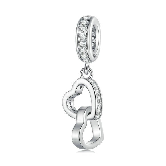925 Sterling Silver Interlocking Love Heart Pendant