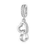 925 Sterling Silver Interlocking Love Heart Pendant
