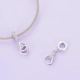 925 Sterling Silver Interlocking Love Heart Pendant