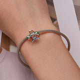 925 Sterling Silver Colorful Zircon Drop Bracelet In