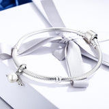 925 Sterling Silver Angel Wing Pendant With Shell Bead Charm For Diy Bracelets Style - Pendent