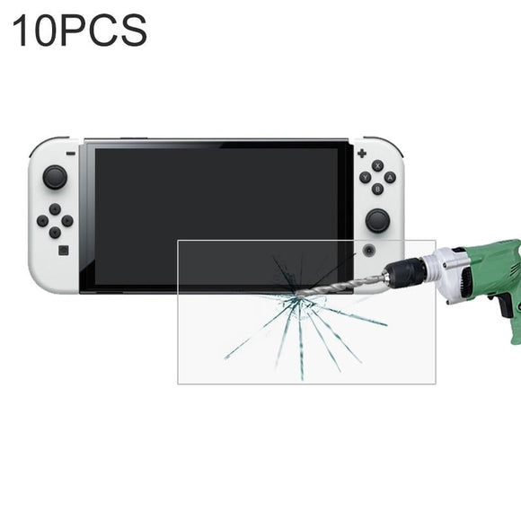 10-pack Tempered Glass Film for Nintendo Switch Oled - Clear