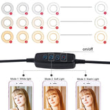 360 Degree Flexible Selfie Ring Light with Phone Holder for Live Streaming - 4 Inch