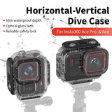 60m Waterproof Dive Shell for Magisn Camera - Horizontal & Vertical Shooting - For Insta360 Ace Pro