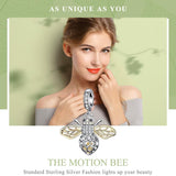 925 Sterling Silver Bee Zircon Pendant For Diy Necklace Style - Pendent