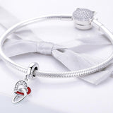 925 Sterling Silver Diy Heart Pendant With String