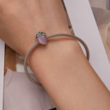 925 Sterling Silver Heart Flower Bracelet