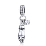 925 Sterling Silver Cat Charm For Diy Bracelet Style - Pendant