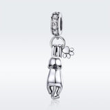 925 Sterling Silver Cat Charm For Diy Bracelet Style - Pendant