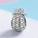 925 Sterling Silver Summer Pineapple Beads For Bracelet Or Necklace Diy Style - Bead