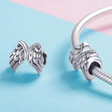 925 Sterling Silver Angel Wing Beads For Diy Bracelets Style - Bead