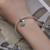 925 Sterling Silver Gold Plated Heart Clover Bracelet Pendant