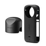 Amagisn Silicone Protective Cover for Insta360 X3 Body - Body+Lens Case (Black)