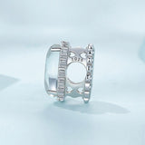 925 Sterling Silver Engraved Zirconia Bracelet