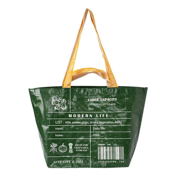 Eco Friendly Large Capacity Folding Shopping Bag Beige - Large Green