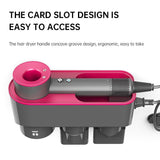 Wall Mounted Hair Dryer Bracket Storage Rack Black Nickel - With Hand Dryer Purple Red