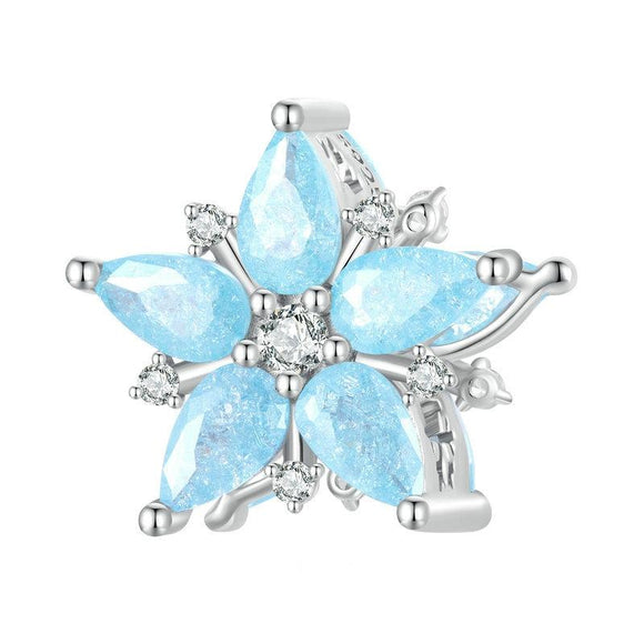 925 Sterling Silver Diy Winter Snowflake Bracelet Bead