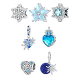 925 Sterling Silver Diy Winter Snowflake Bracelet Bead