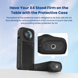Amagisn Silicone Protective Cover for Insta360 X4 - Body Case + Lens Cover Black