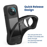 Amagisn Silicone Protective Cover for Insta360 X4 - Body Case + Lens Cover Black