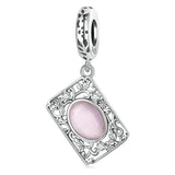 925 Sterling Silver Zircon Square Tag Bracelet In