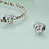 925 Sterling Silver Green Zircon Clover Beads