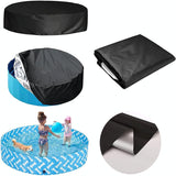 82x30cm Foldable Sunscreen Pool Cover - Dustproof Round Black & Silver