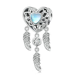 925 Sterling Silver Zircon Heart Dreamcatcher Bracelet