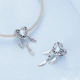 925 Sterling Silver Zircon Heart Dreamcatcher Bracelet