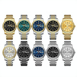 Diamond Dual-calendar Luminous Quartz Watch - B2202 - Inter-Gold-Blue