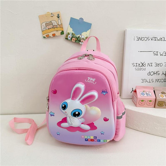 Blue Cartoon Astronaut Kids School Bag - Rabbit Pink