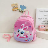 Blue Cartoon Astronaut Kids School Bag - Rabbit Pink