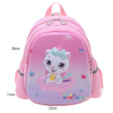 Blue Cartoon Astronaut Kids School Bag - Rabbit Pink