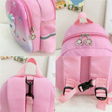 Blue Cartoon Astronaut Kids School Bag - Rabbit Pink