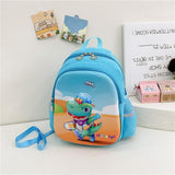 Blue Cartoon Astronaut Kids School Bag - Rabbit Pink