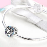 925 Sterling Silver Penguin Bracelet With Diamond Beads