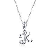 925 Sterling Silver 26 English Letter Pendant For Diy Bracelet Or Necklace Style - K